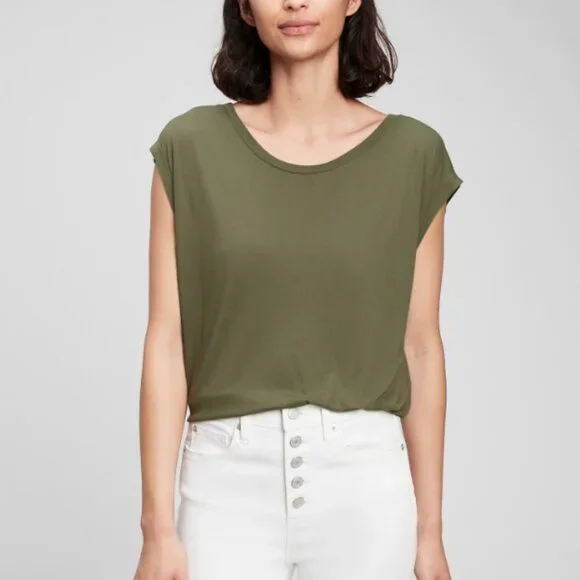 Gap Green Luxe Dolman Sleeve T-Shirt - Picture 1 of 9